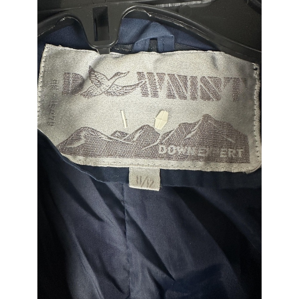 Downist Coat Womens Medium Blue Long Down Puffer Quilted Zip Collared Pockets - Picture 2 of 11